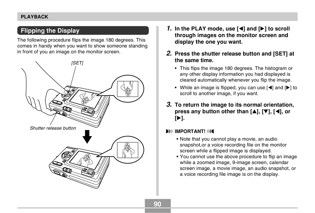 Casio EX-Z4 manual Flipping the Display 