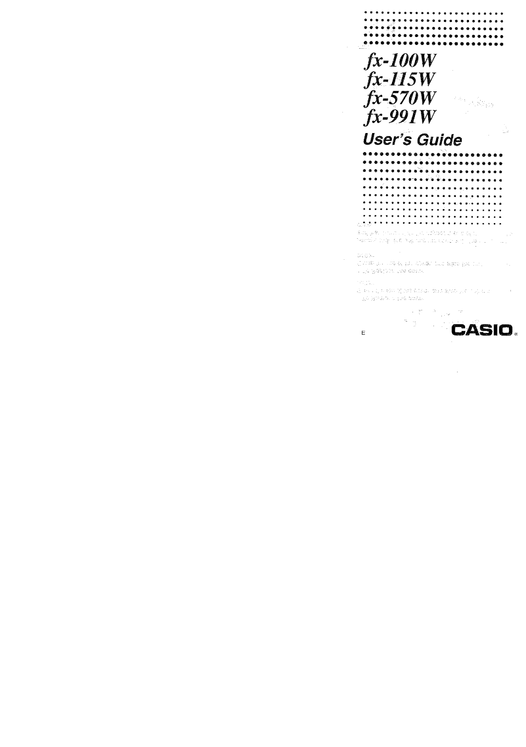 Casio fx-570W, fx-115W, fx-991W manual 