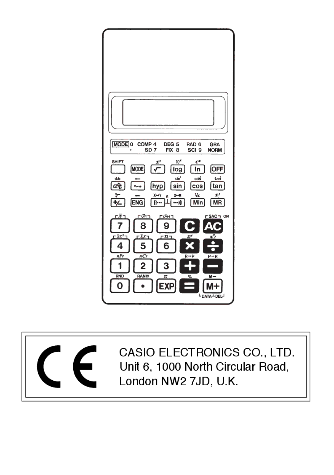 Casio FX-82SX manual Unit 6, 1000 North Circular Road London NW2 7JD, U.K 