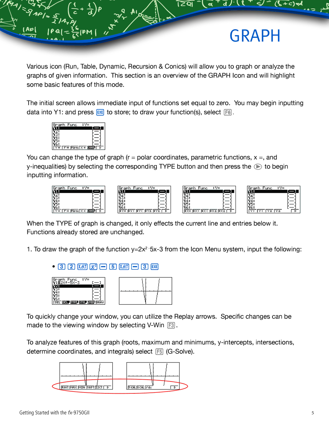 Casio FX-9750GII manual Graph, 32FS-5F-3L 