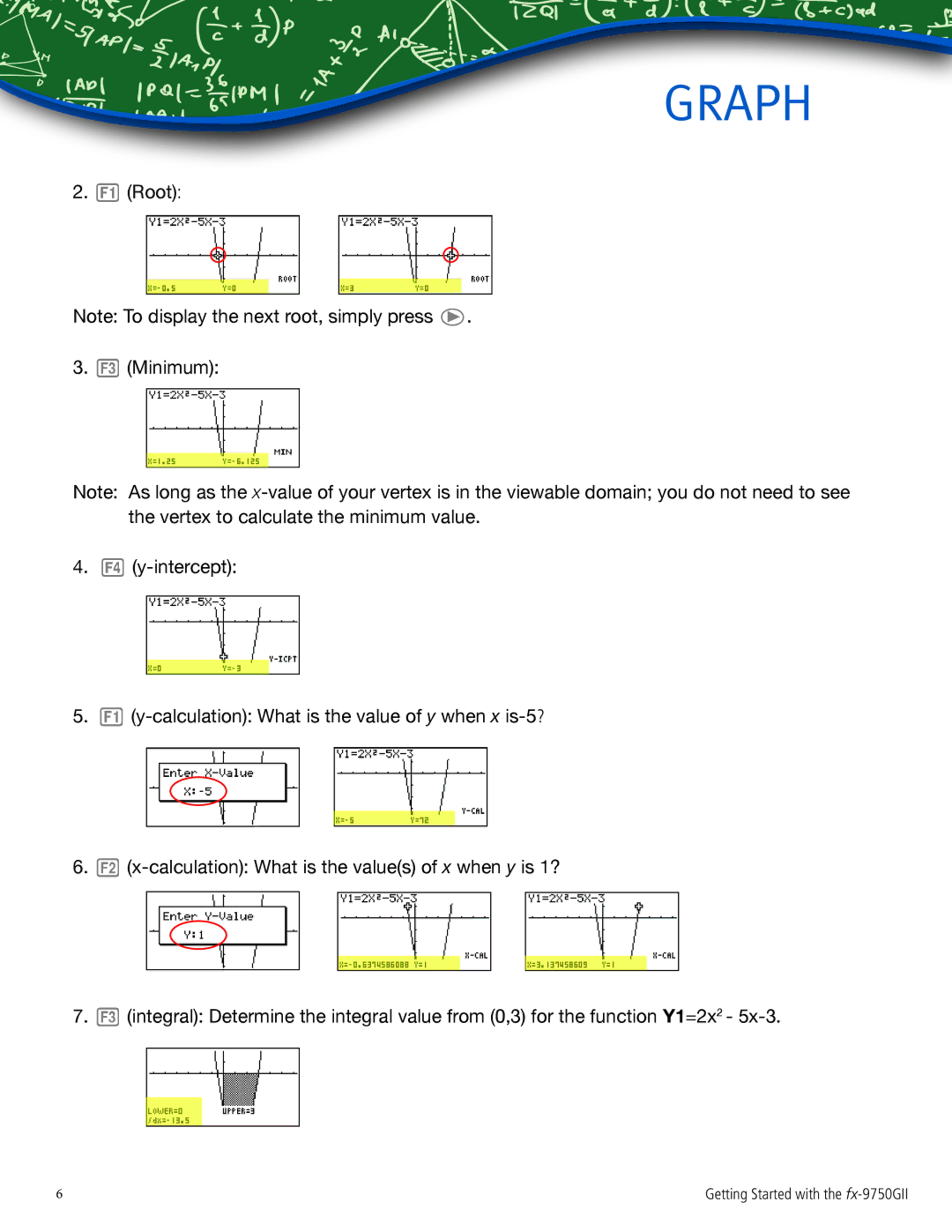 Casio FX-9750GII manual Graph 