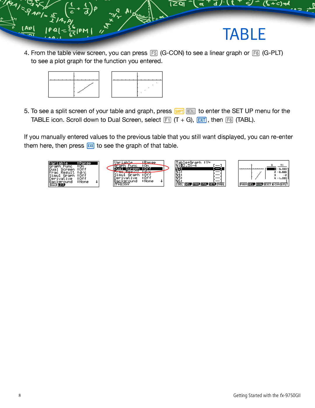 Casio FX-9750GII manual Getting Started with the fx-9750GII 