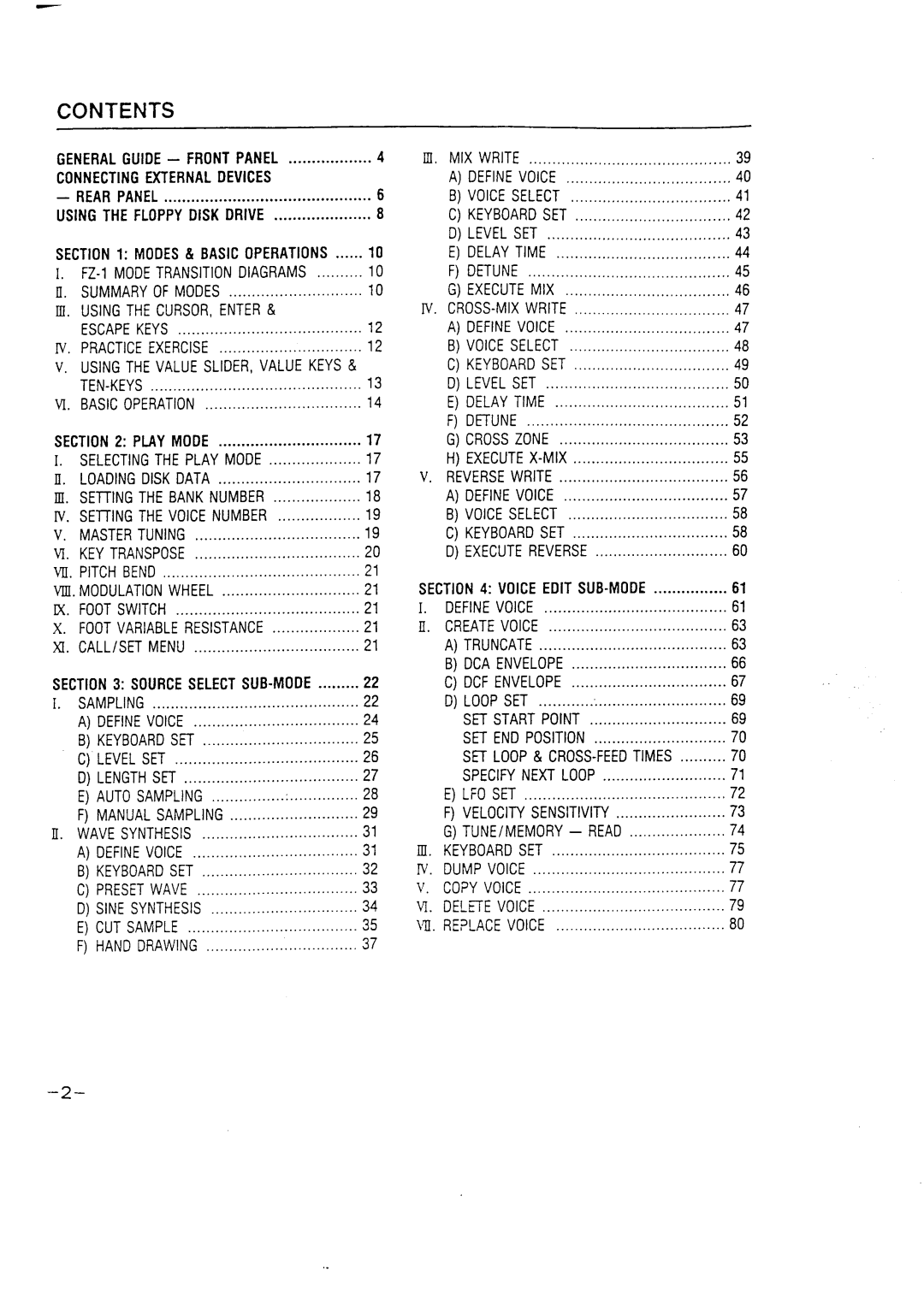 Casio FZ-1 manual 