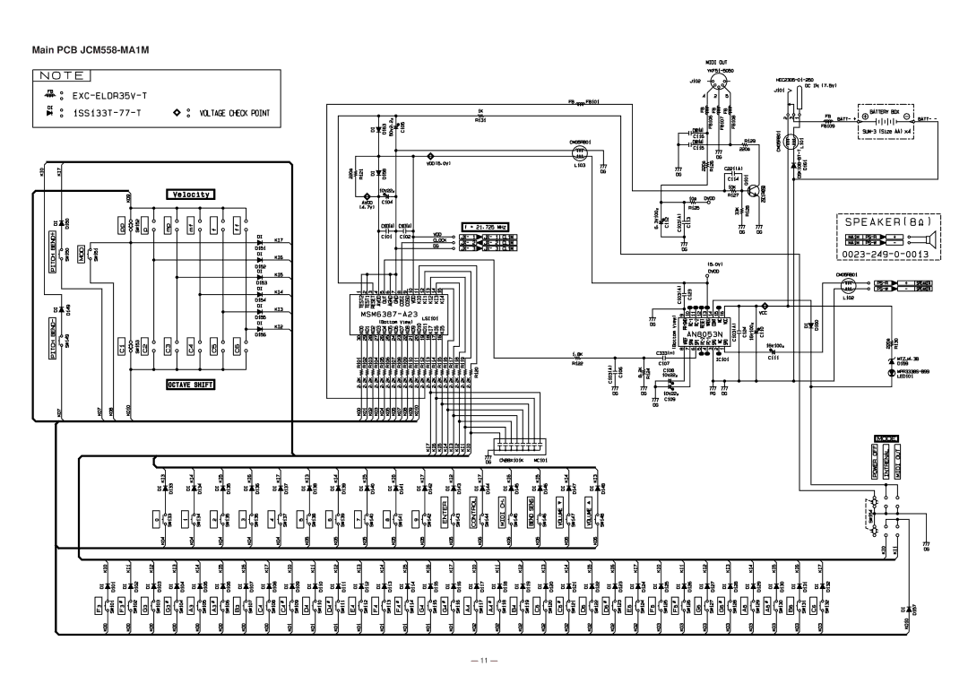 Casio GZ-5 manual Main PCB JCM558-MA1M 