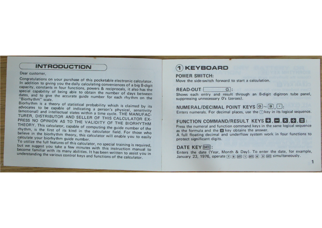 Casio H-801 manual 