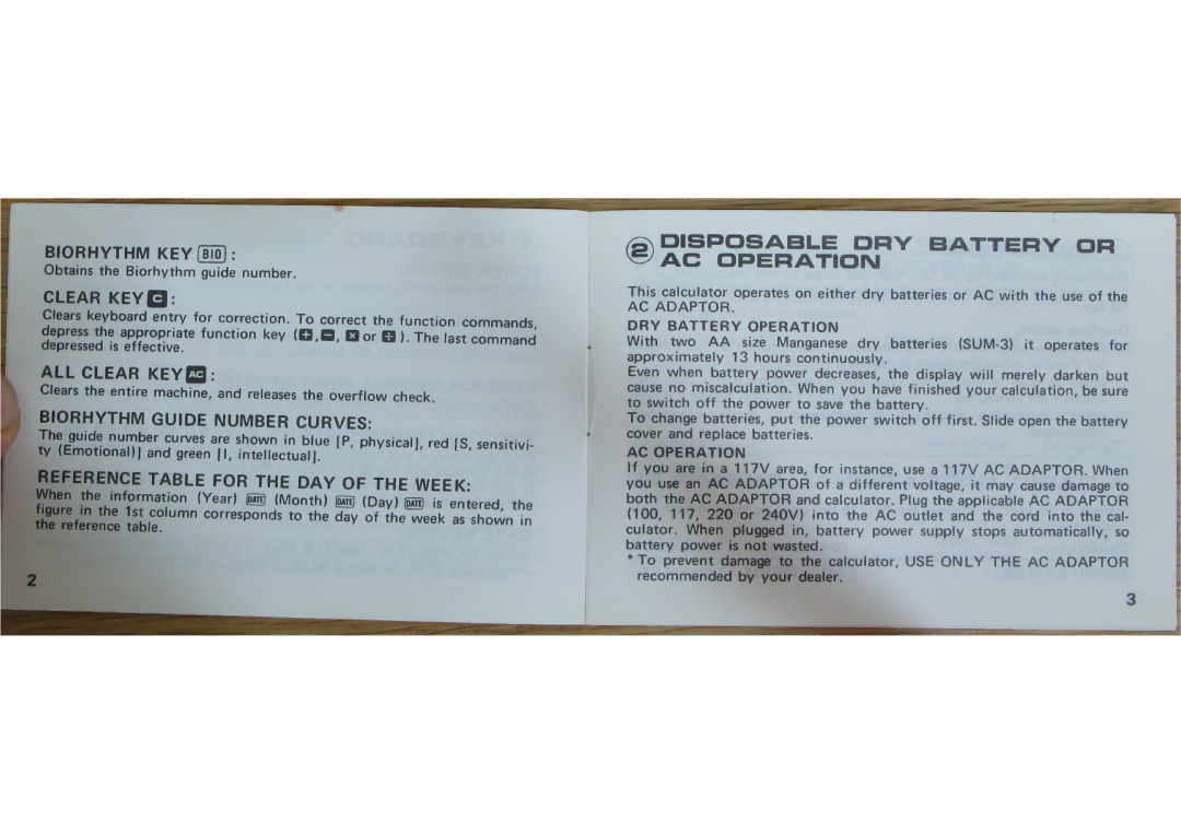 Casio H-801 manual 