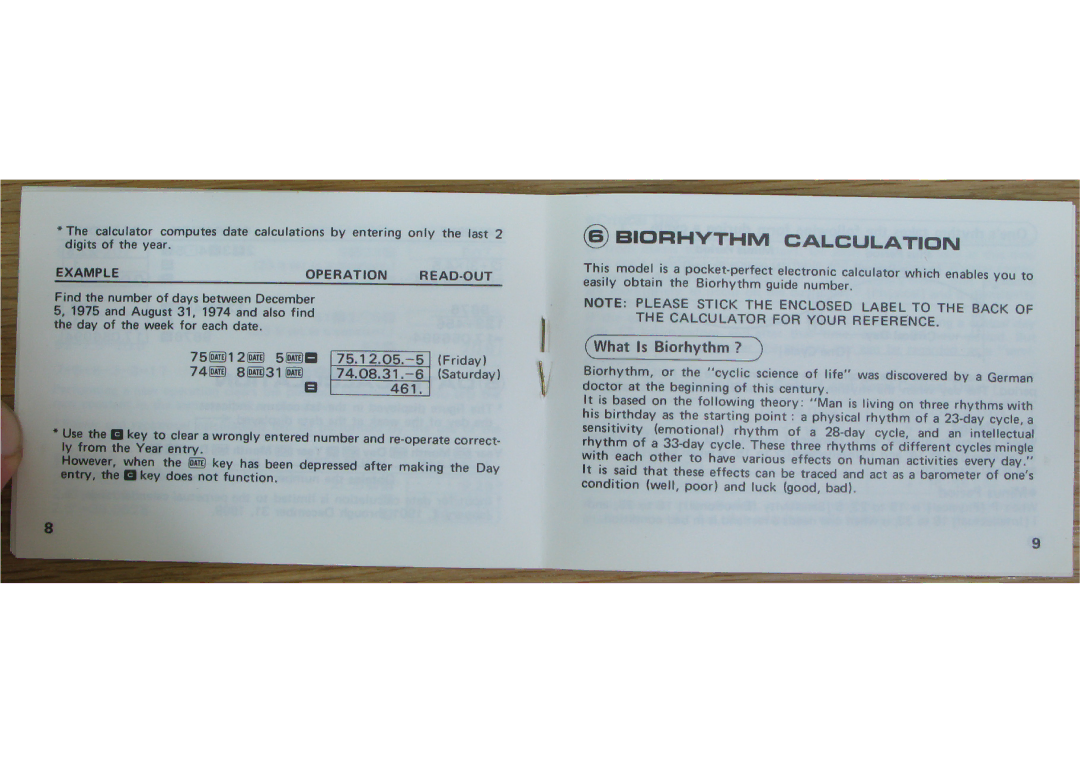 Casio H-801 manual 