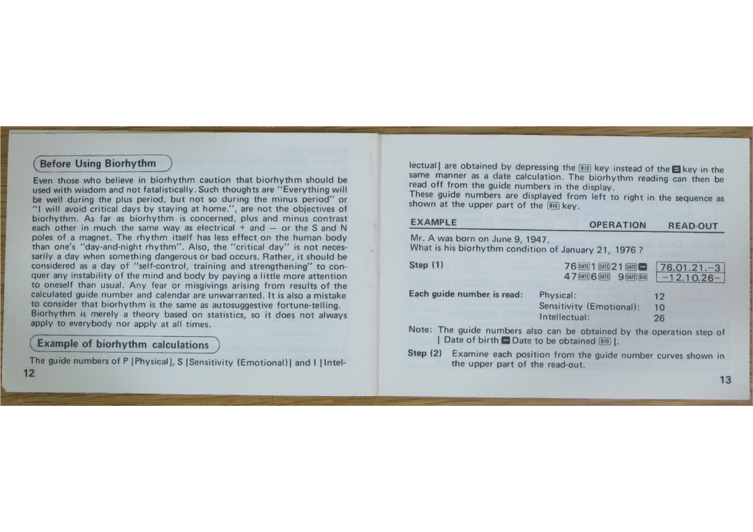 Casio H-801 manual 