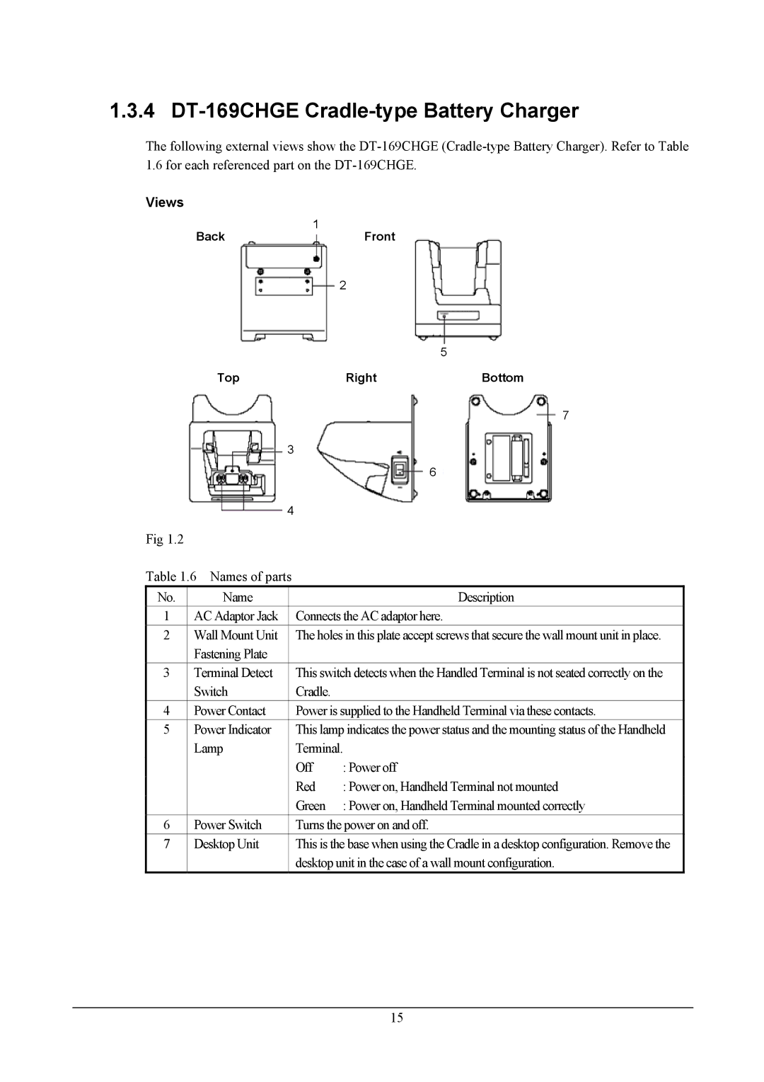 Casio DT-X11 Series, handheld terminals manual 4 DT-169CHGE Cradle-type Battery Charger 