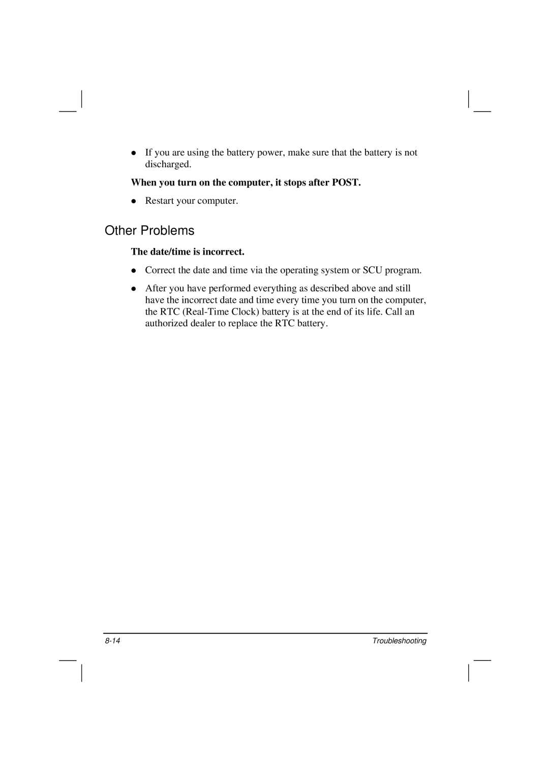 Casio HK1223 owner manual Other Problems, Date/time is incorrect 