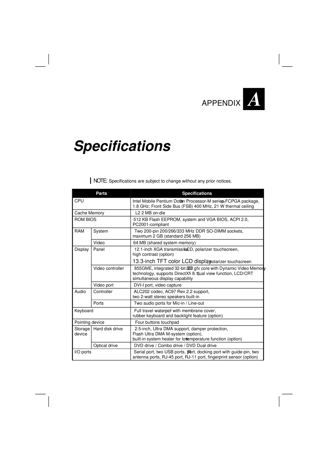 Casio HK1223 owner manual Parts Specifications 