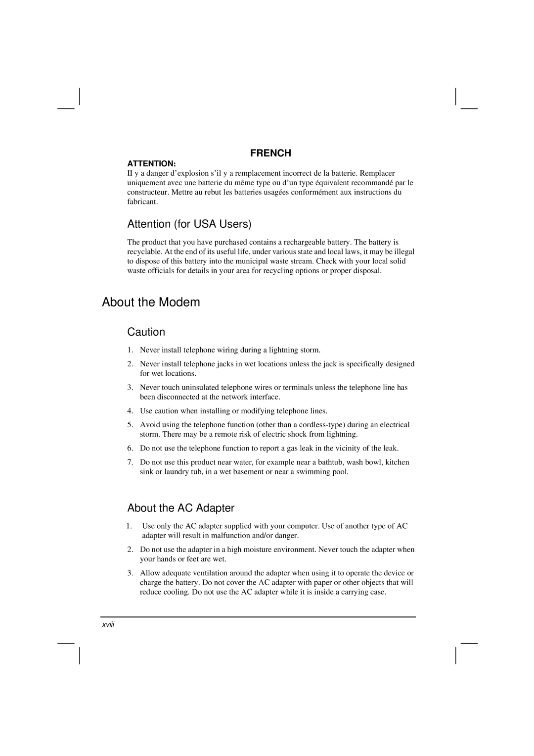 Casio HK1223 owner manual About the Modem, About the AC Adapter 