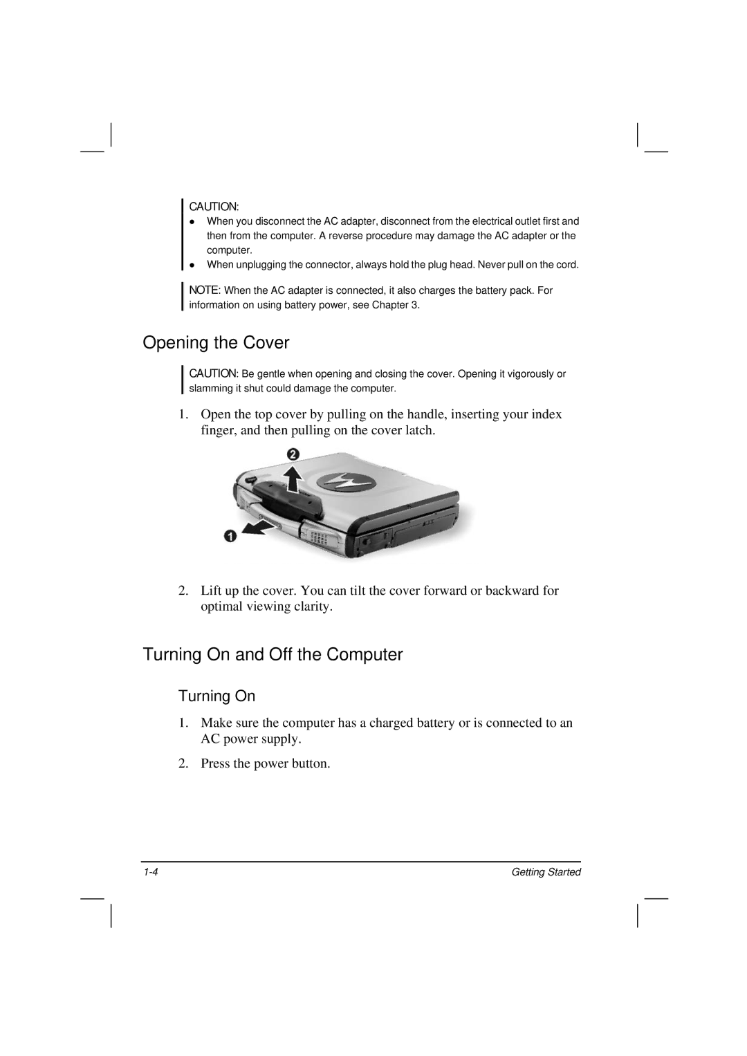 Casio HK1223 owner manual Opening the Cover, Turning On and Off the Computer 