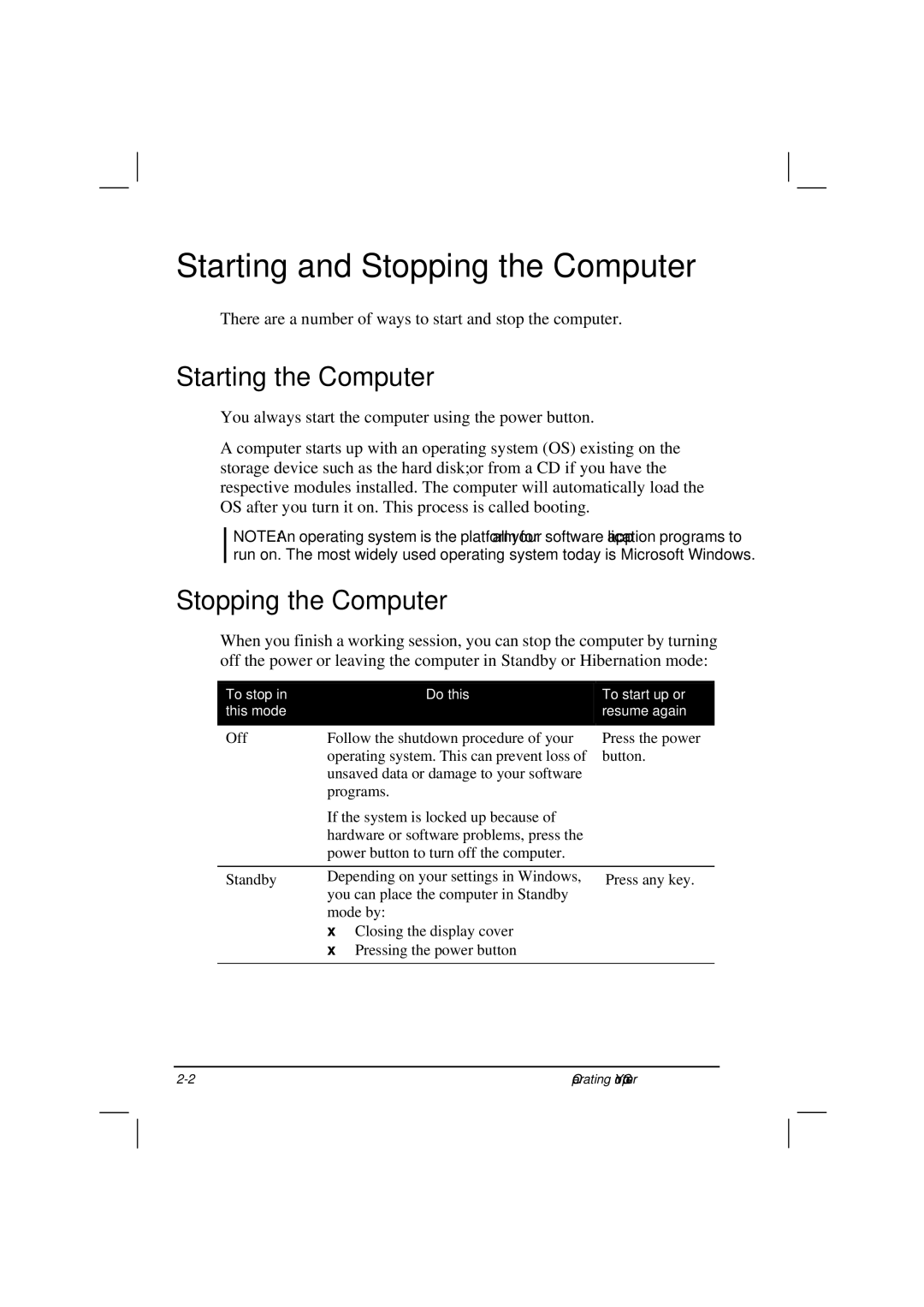 Casio HK1223 owner manual Starting and Stopping the Computer, Starting the Computer 