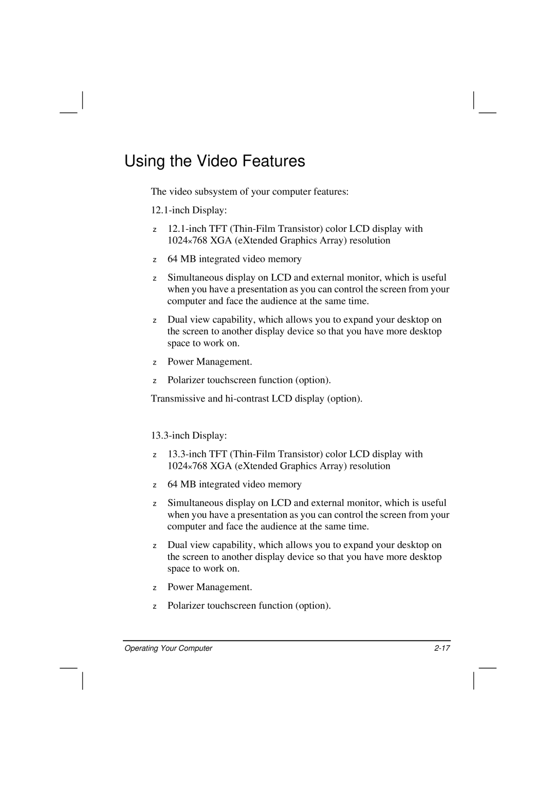 Casio HK1223 owner manual Using the Video Features 