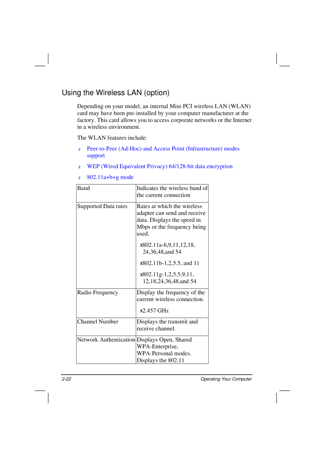 Casio HK1223 owner manual Using the Wireless LAN option 