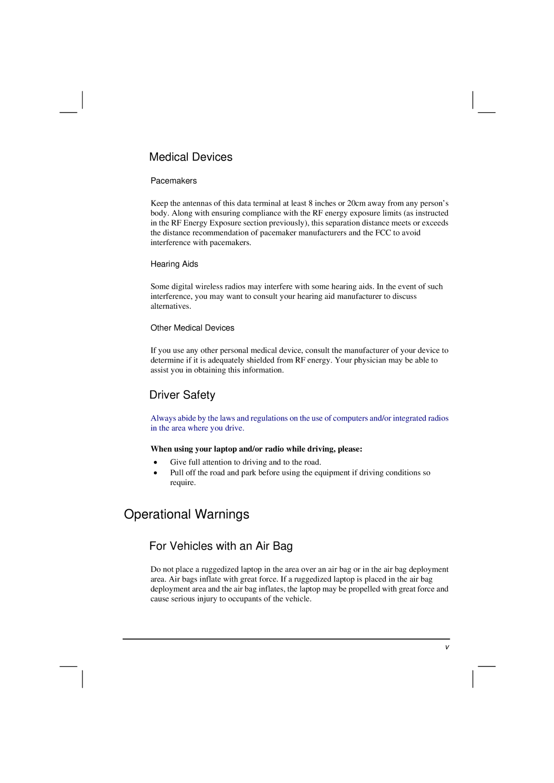 Casio HK1223 owner manual Operational Warnings, Medical Devices, Driver Safety, For Vehicles with an Air Bag 