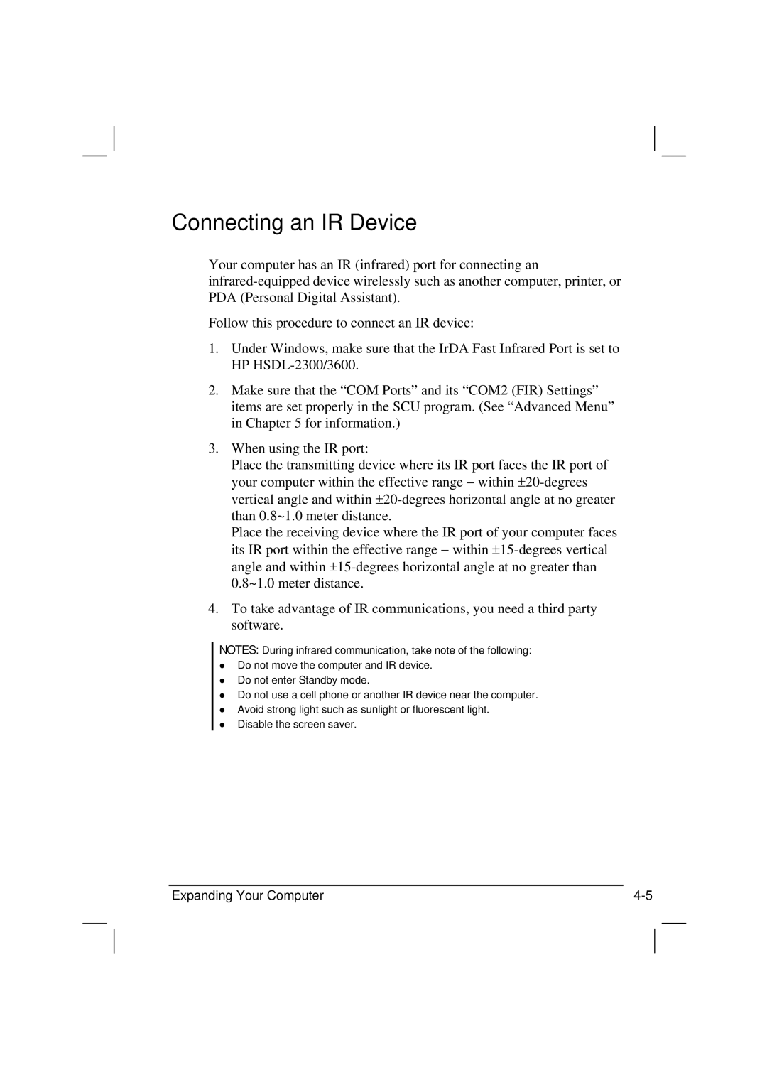 Casio HK1223 owner manual Connecting an IR Device 