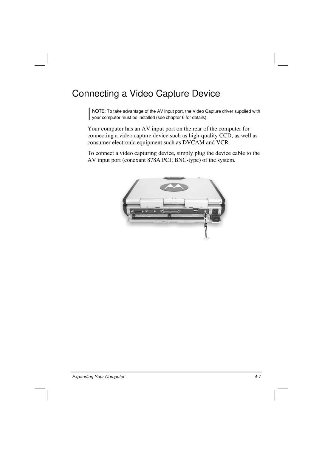 Casio HK1223 owner manual Connecting a Video Capture Device 