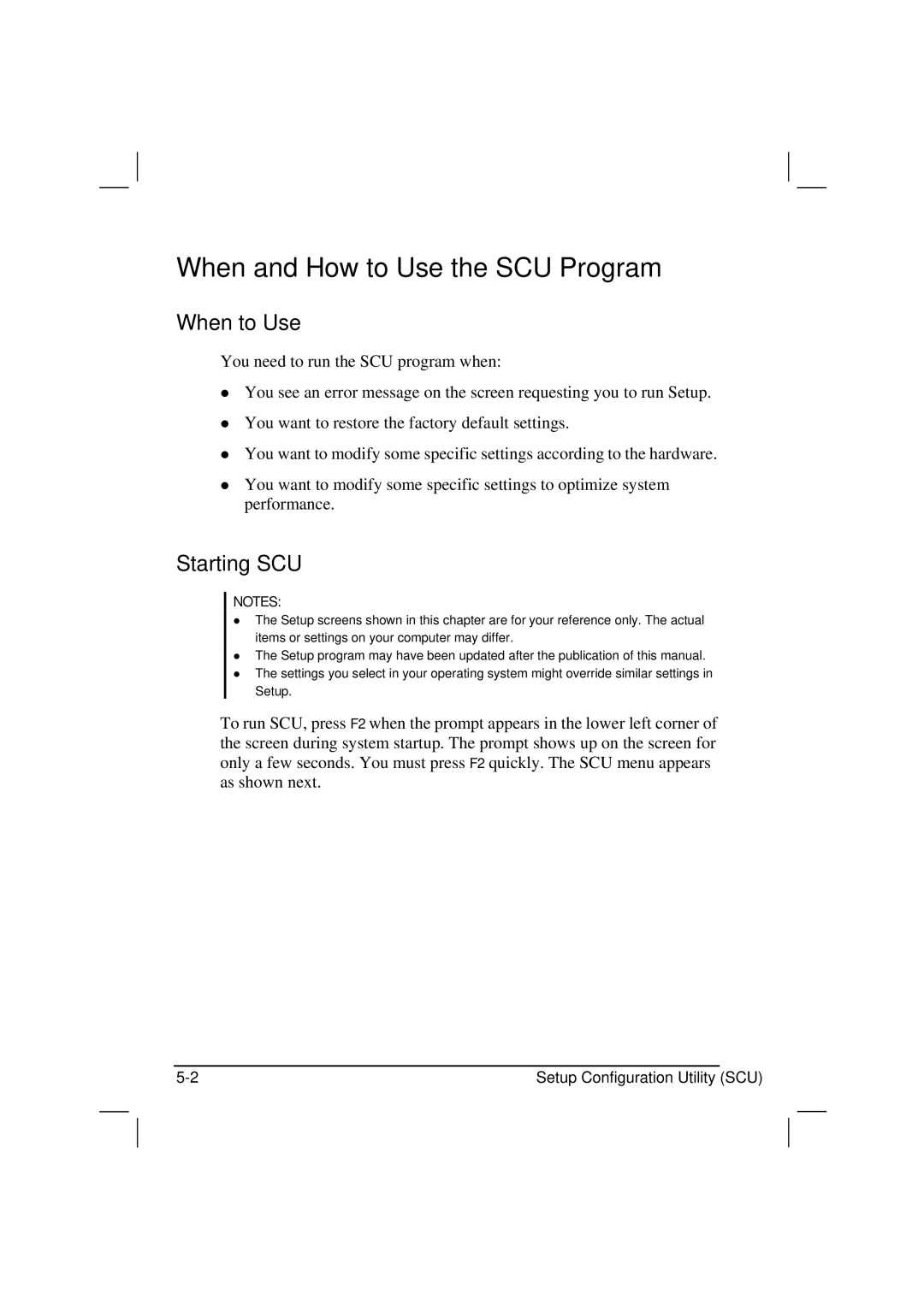 Casio HK1223 owner manual When and How to Use the SCU Program, When to Use, Starting SCU 