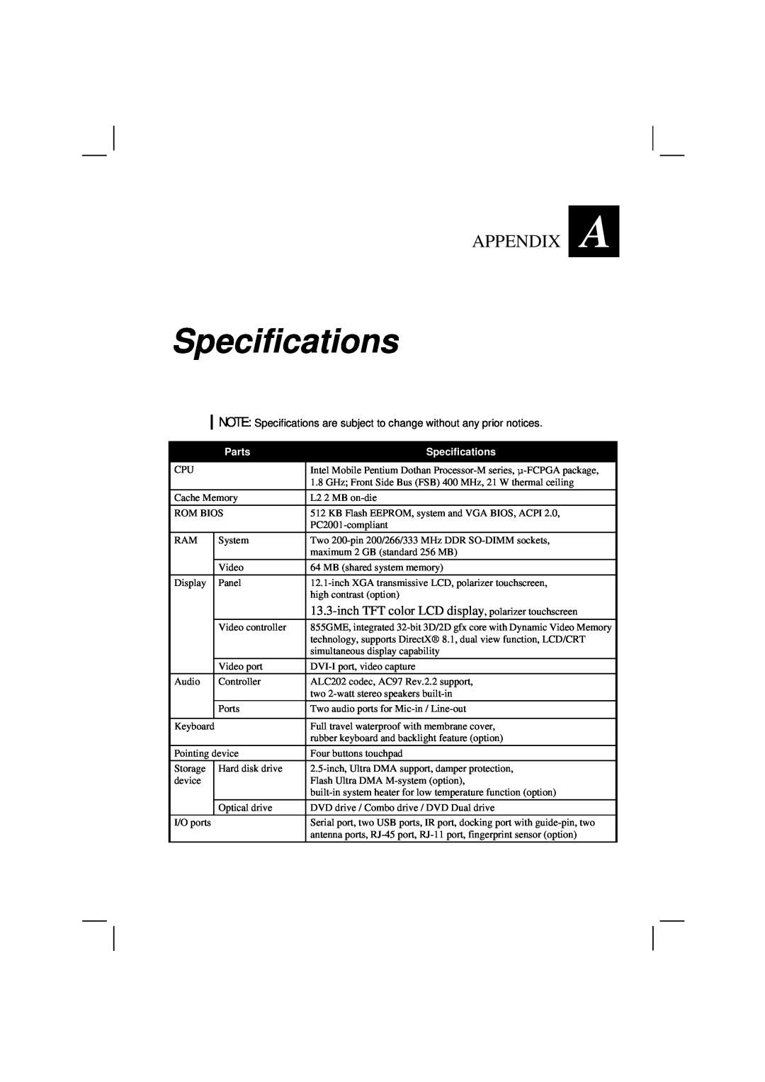 Casio HK1223 owner manual Specifications, Appendix, Parts 