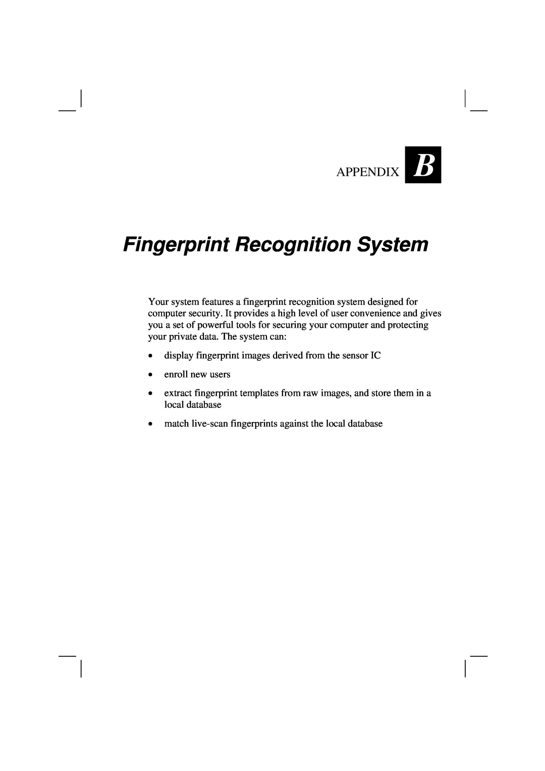 Casio HK1223 owner manual Fingerprint Recognition System, Appendix 