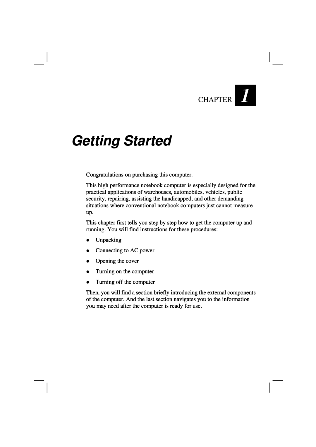Casio HK1223 owner manual Getting Started, Chapter 