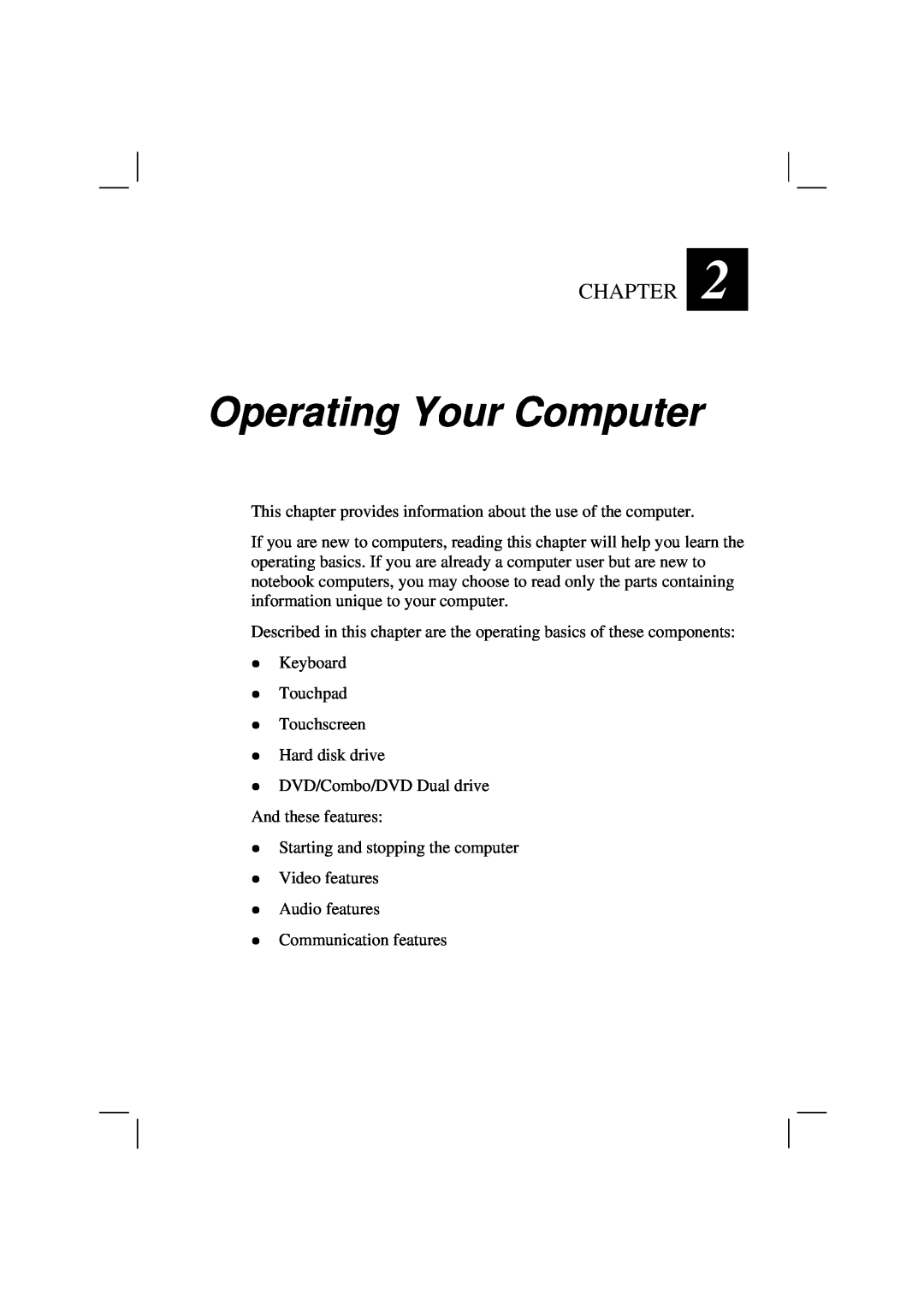 Casio HK1223 owner manual Operating Your Computer, Chapter 