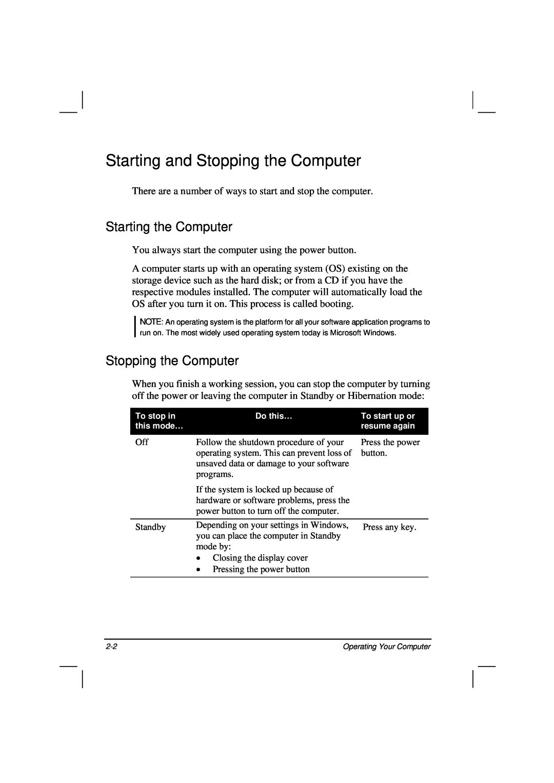 Casio HK1223 owner manual Starting and Stopping the Computer, Starting the Computer 