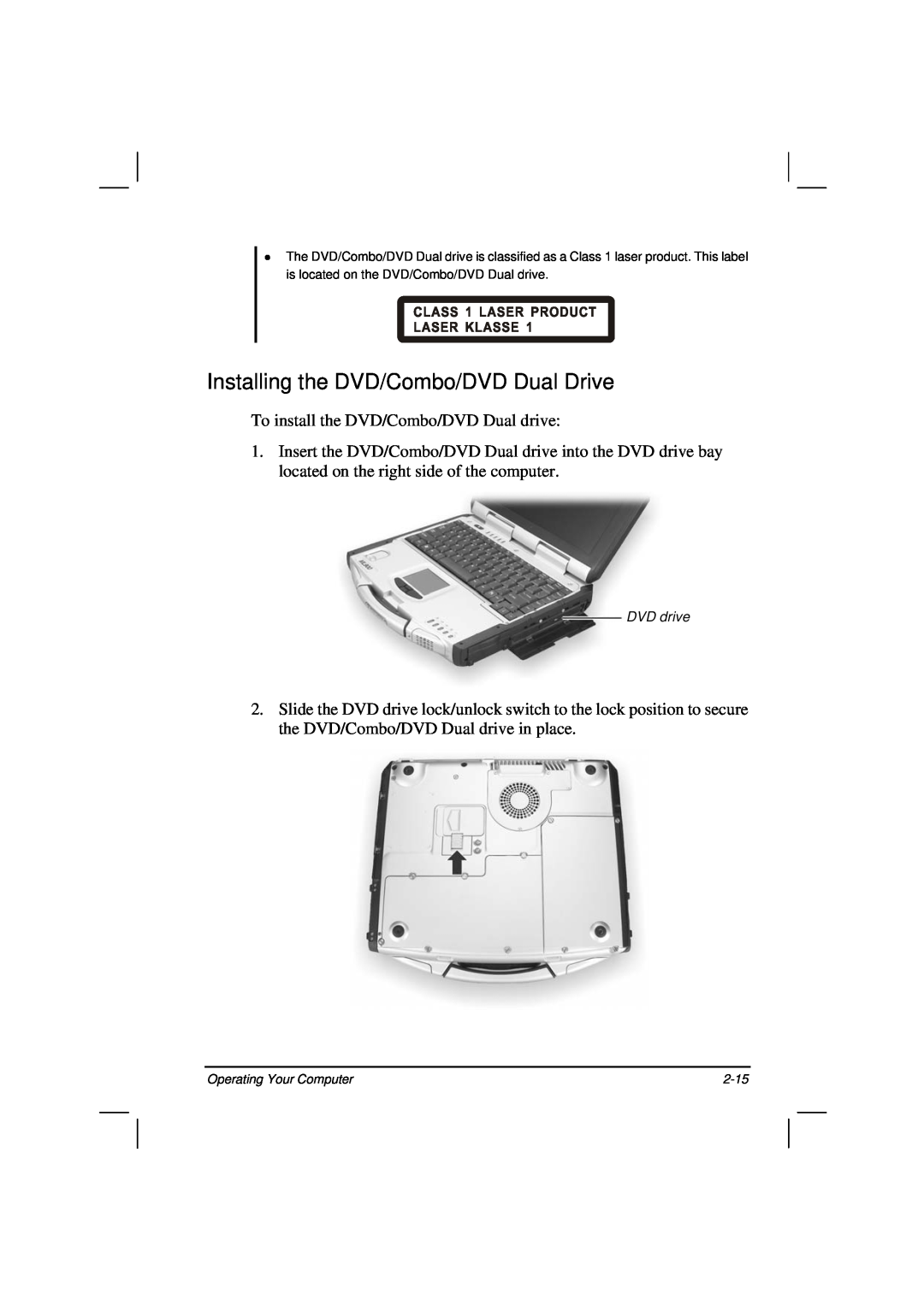 Casio HK1223 owner manual Installing the DVD/Combo/DVD Dual Drive 