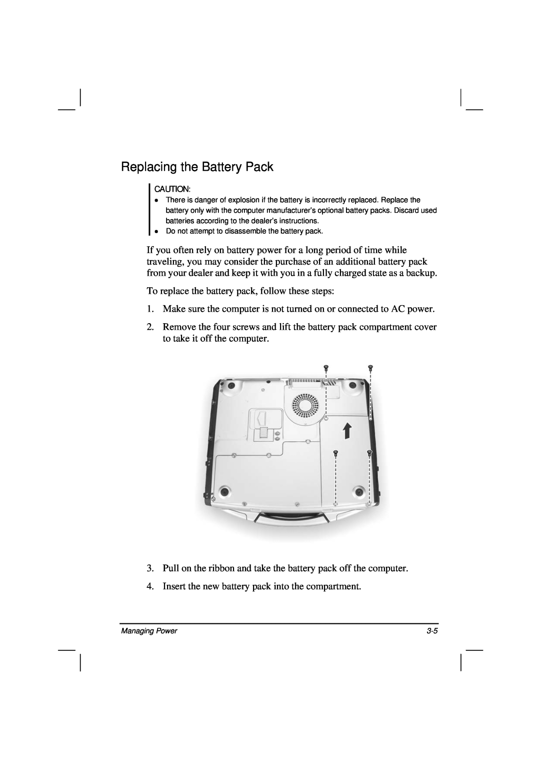 Casio HK1223 owner manual Replacing the Battery Pack 