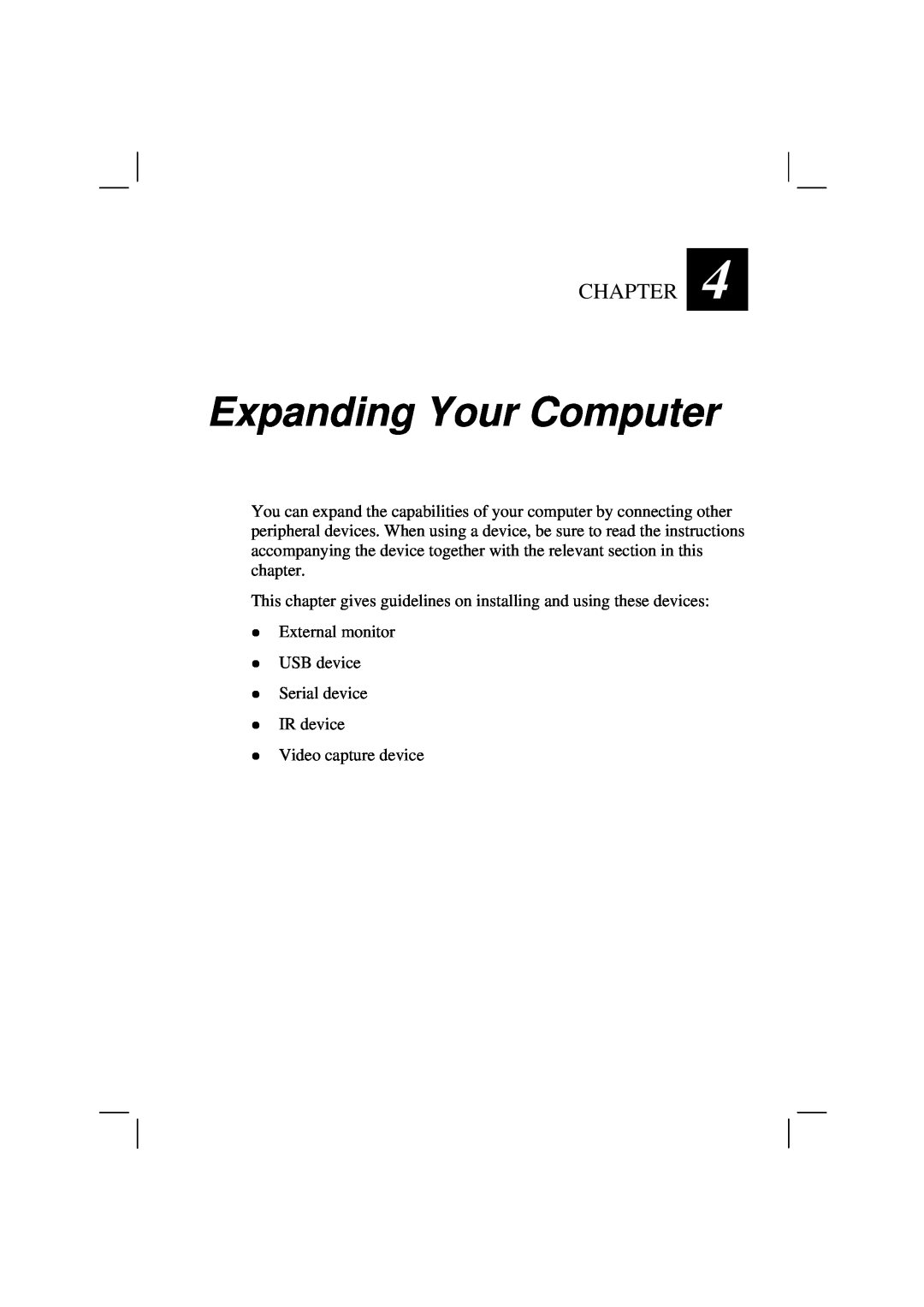 Casio HK1223 Expanding Your Computer, Chapter, This chapter gives guidelines on installing and using these devices 