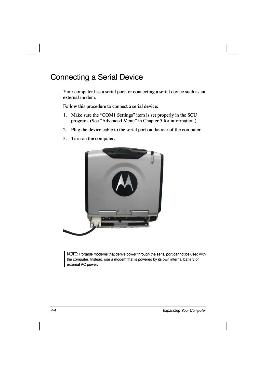 Casio HK1223 owner manual Connecting a Serial Device 