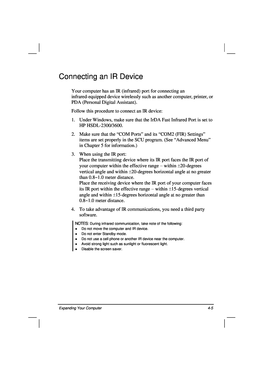 Casio HK1223 owner manual Connecting an IR Device 