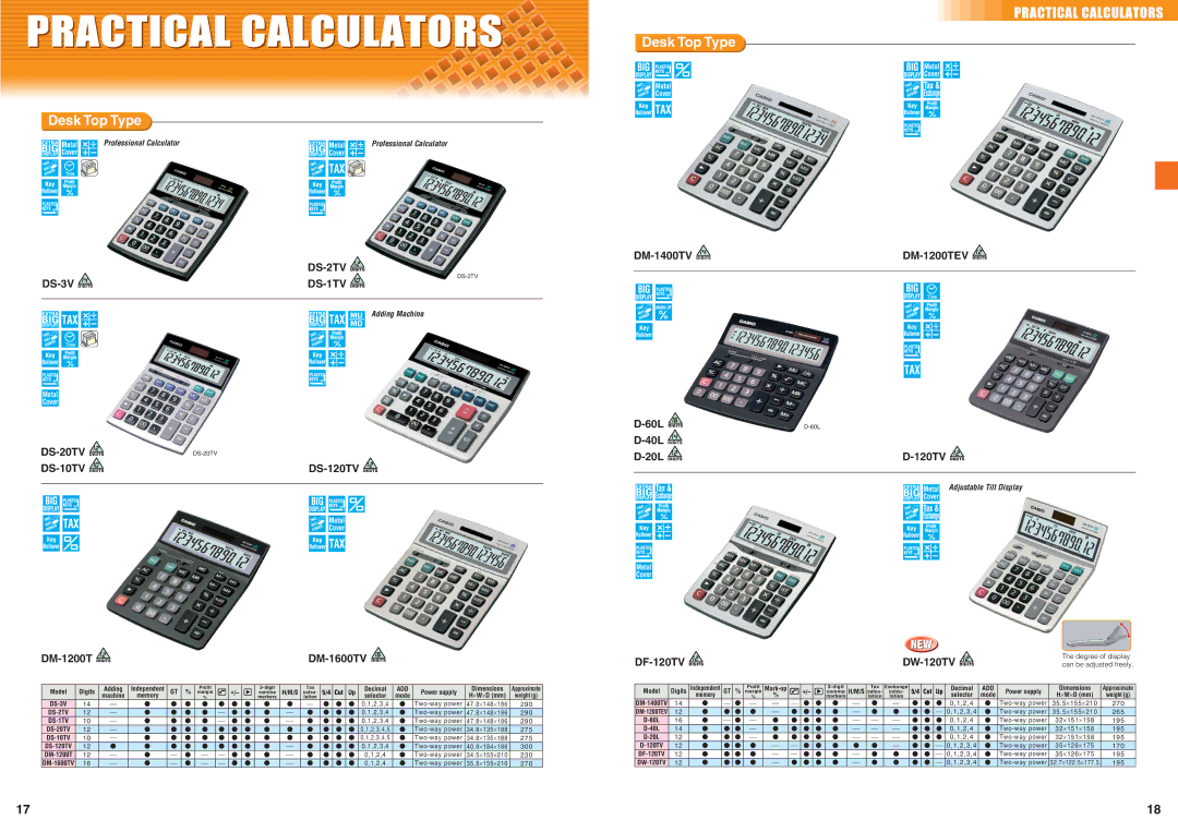 Casio HR150TM specifications Desk Top Type 