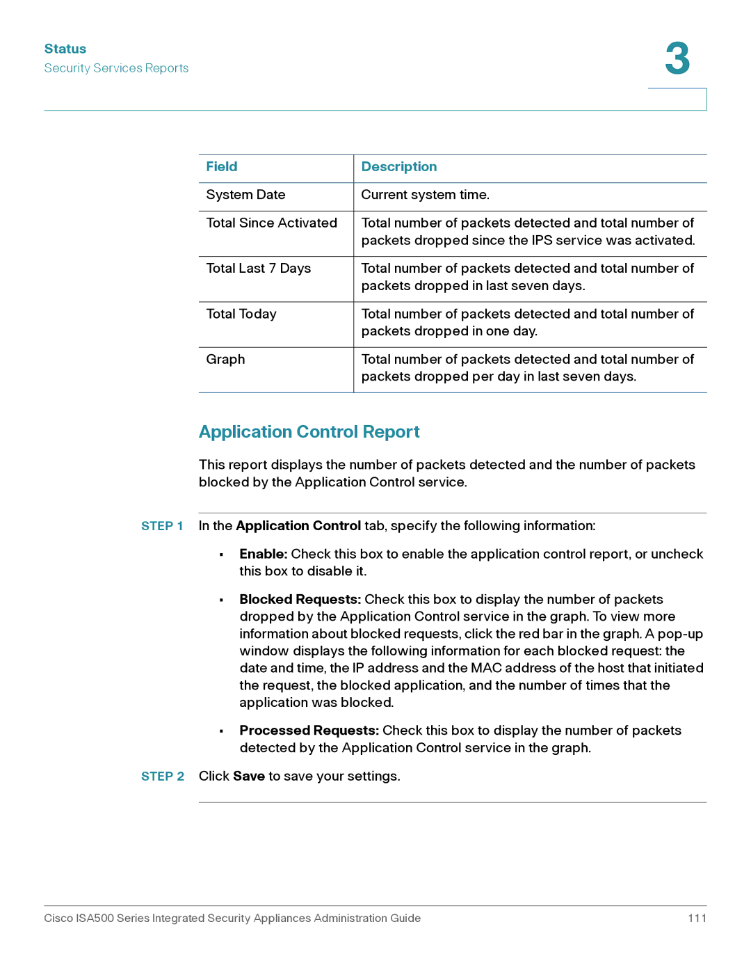 Casio ISA550WBUN3K9 manual Application Control Report 