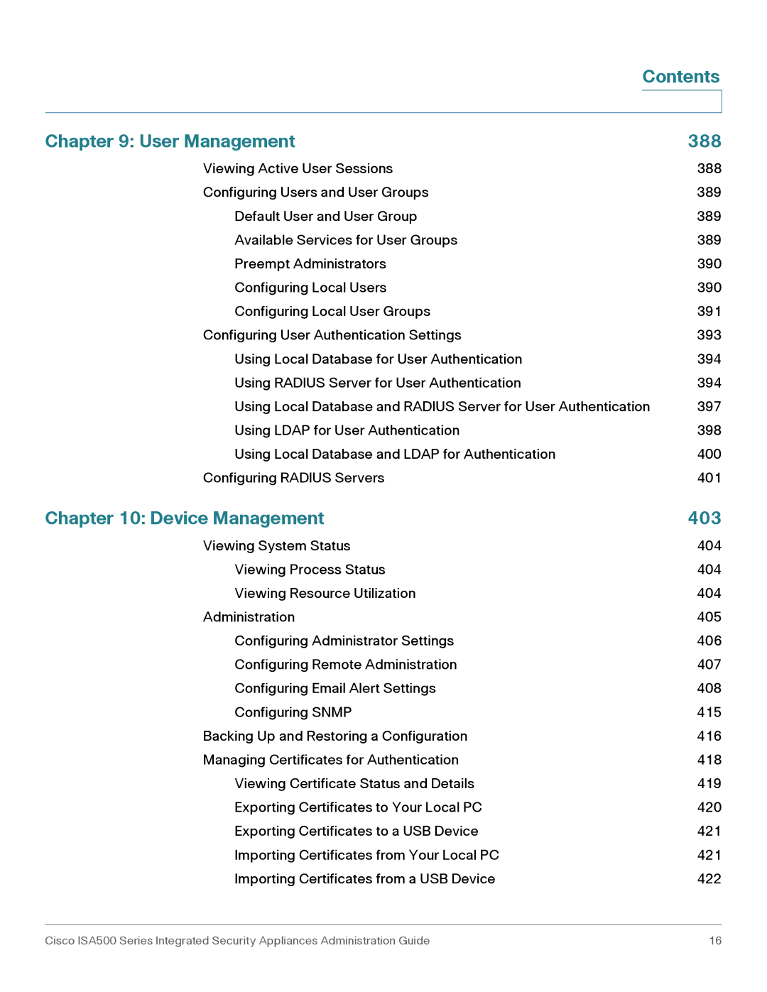 Casio ISA550WBUN3K9 manual User Management 388, Device Management 403 