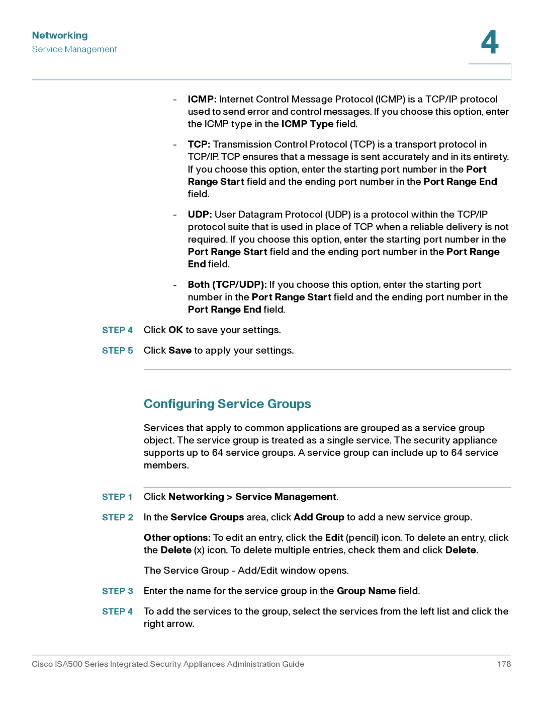 Casio ISA550WBUN3K9 manual Configuring Service Groups 