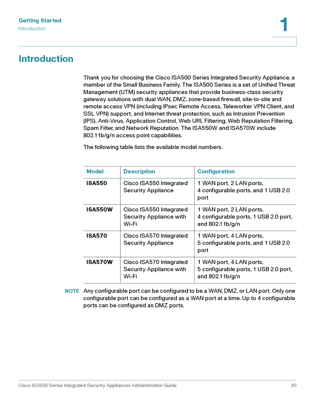 Casio ISA550WBUN3K9 manual Introduction, Getting Started, Model Description Configuration, ISA570W 