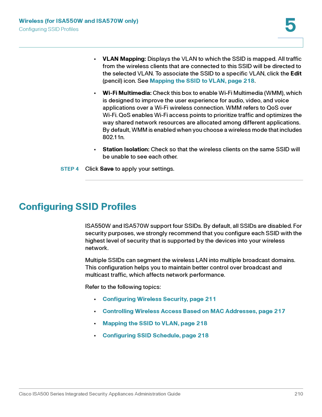 Casio ISA550WBUN3K9 manual Configuring Ssid Profiles 