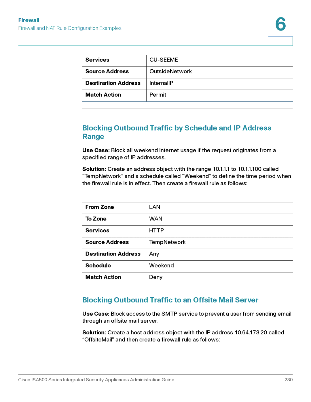 Casio ISA550WBUN3K9 manual Blocking Outbound Traffic by Schedule and IP Address Range 