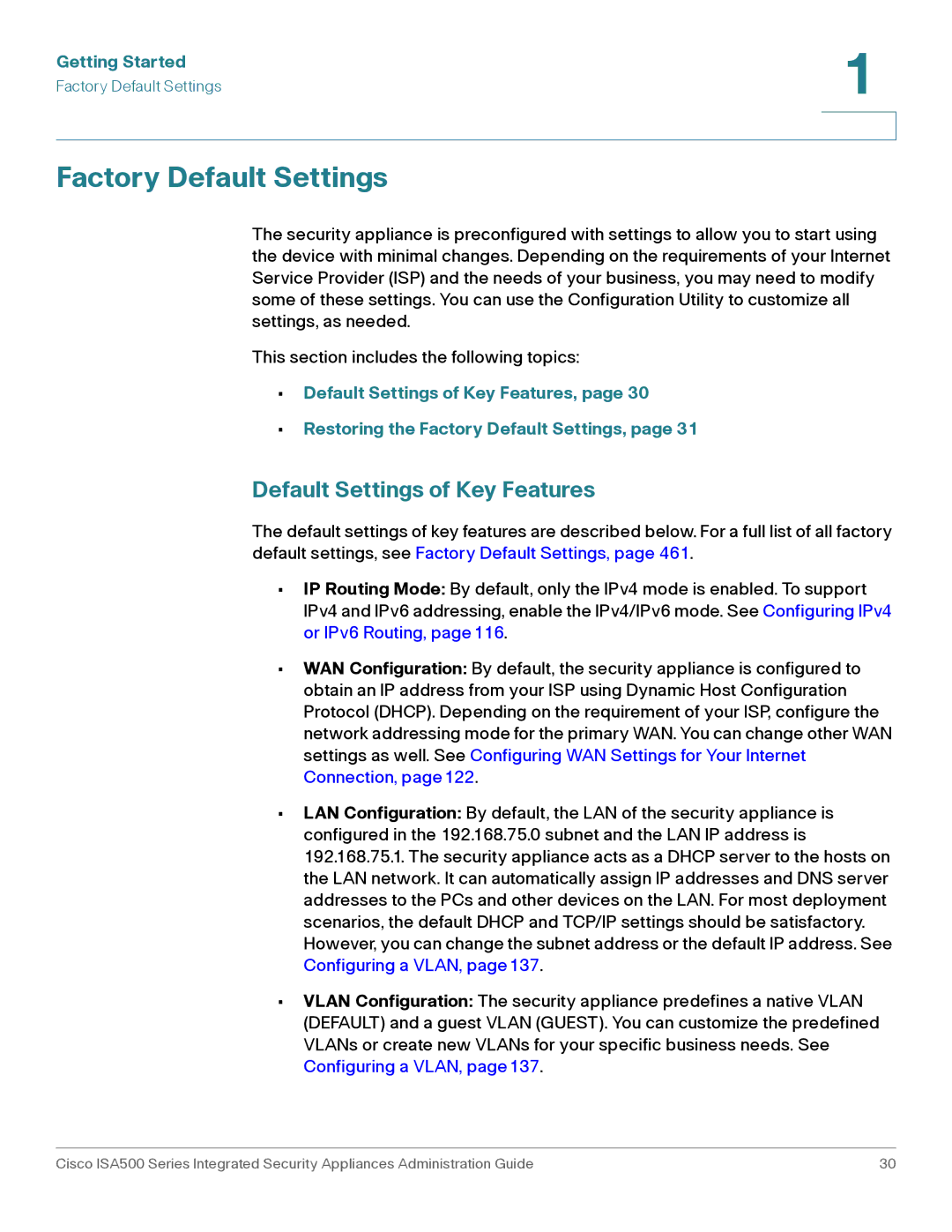 Casio ISA550WBUN3K9 manual Factory Default Settings, Default Settings of Key Features 