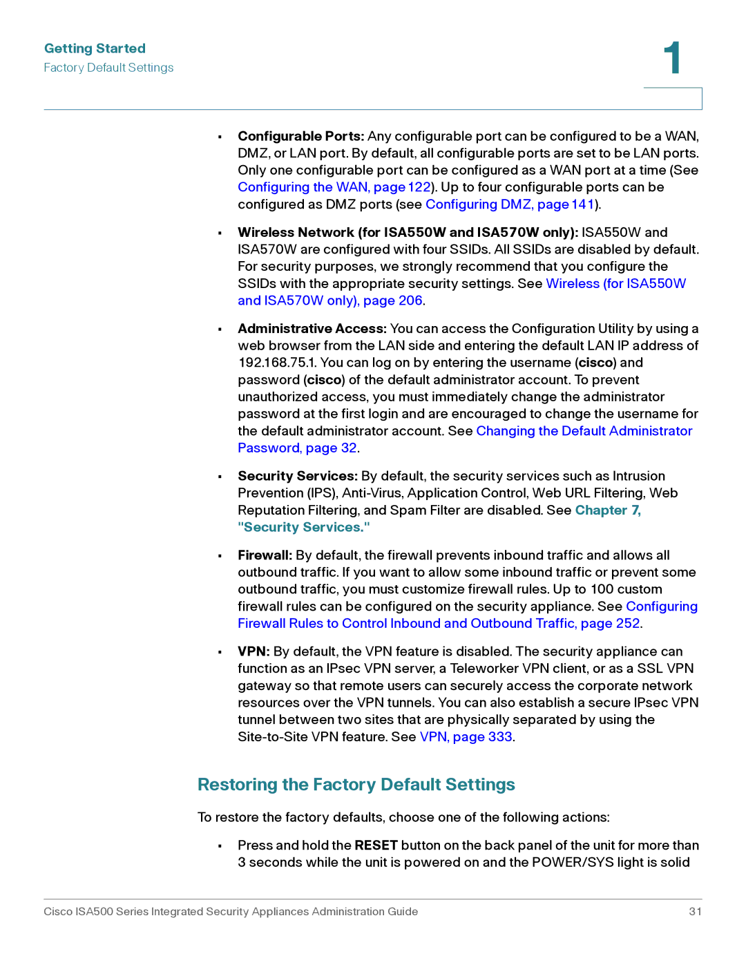 Casio ISA550WBUN3K9 manual Restoring the Factory Default Settings 