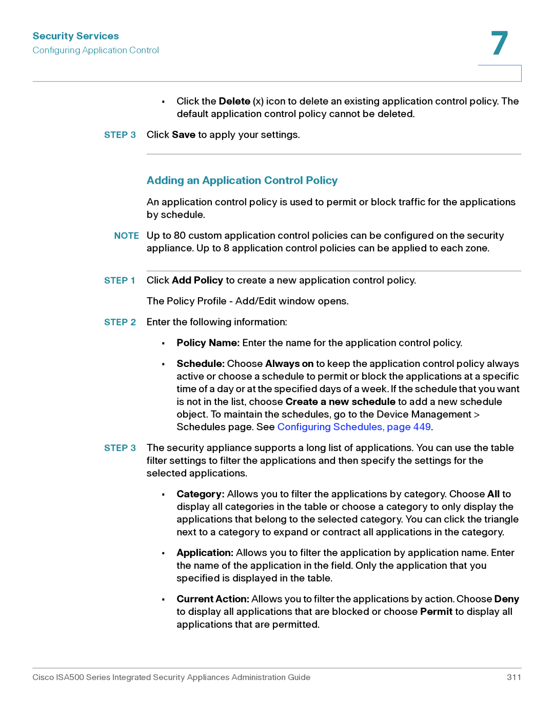 Casio ISA550WBUN3K9 manual Adding an Application Control Policy 