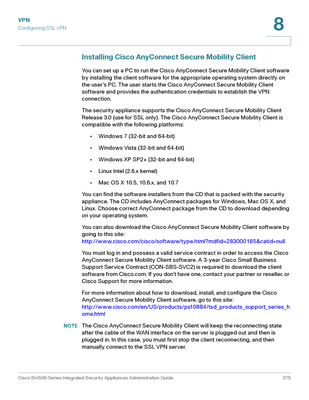 Casio ISA550WBUN3K9 manual Installing Cisco AnyConnect Secure Mobility Client 