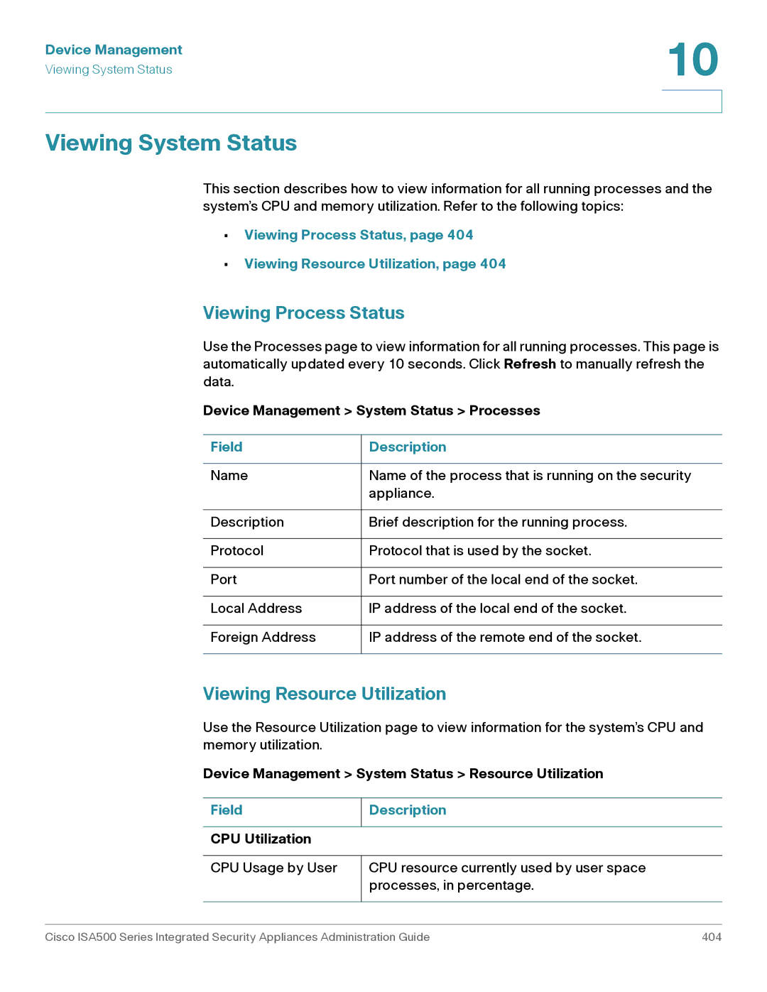 Casio ISA550WBUN3K9 manual Viewing System Status, Viewing Process Status, Viewing Resource Utilization 