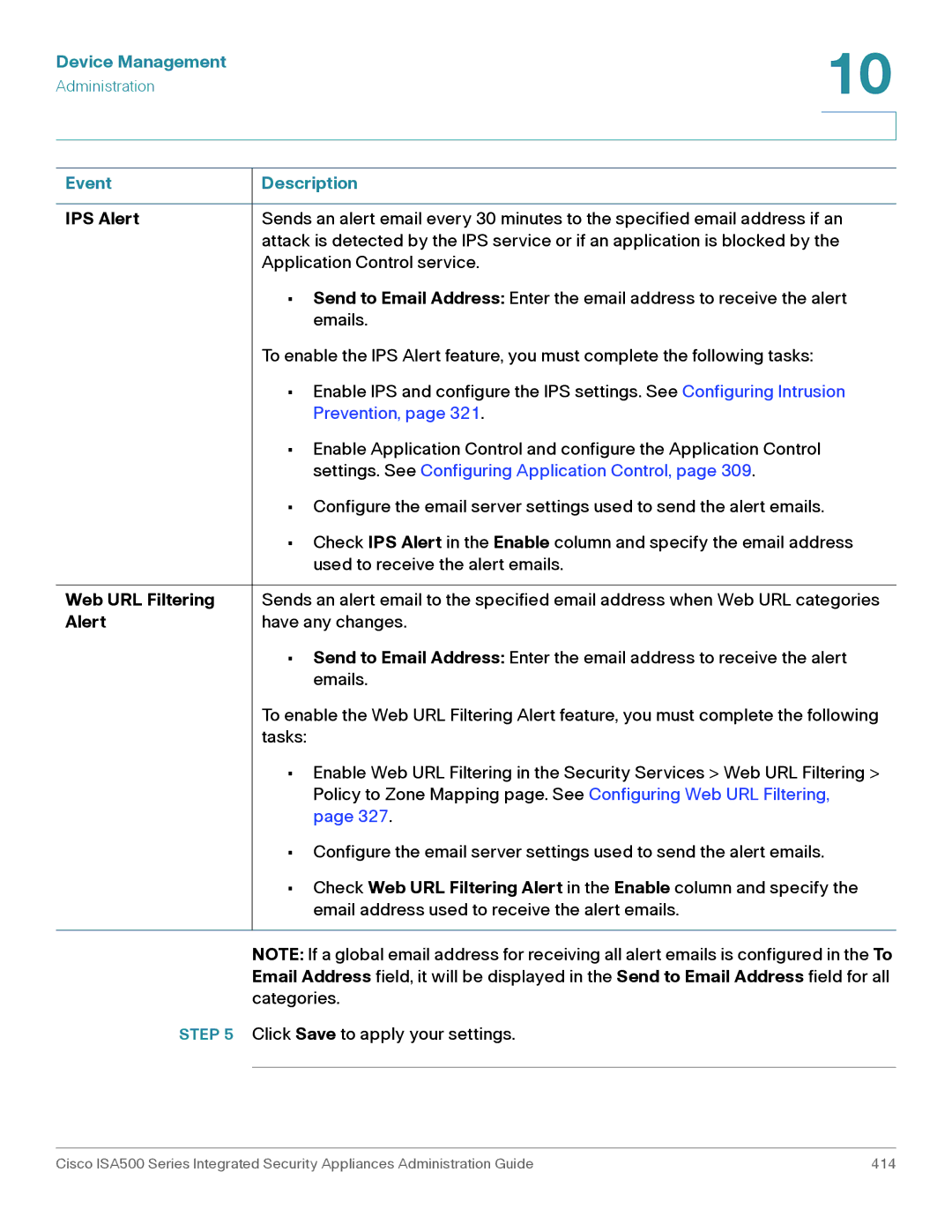 Casio ISA550WBUN3K9 manual IPS Alert, Settings. See Configuring Application Control 