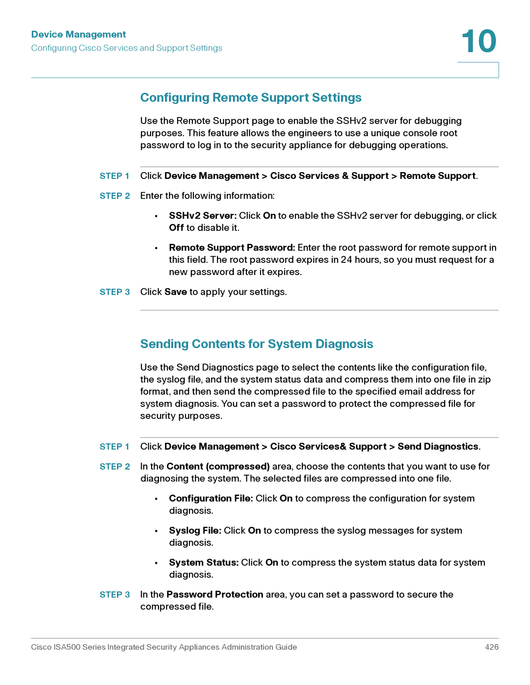 Casio ISA550WBUN3K9 manual Configuring Remote Support Settings, Sending Contents for System Diagnosis 