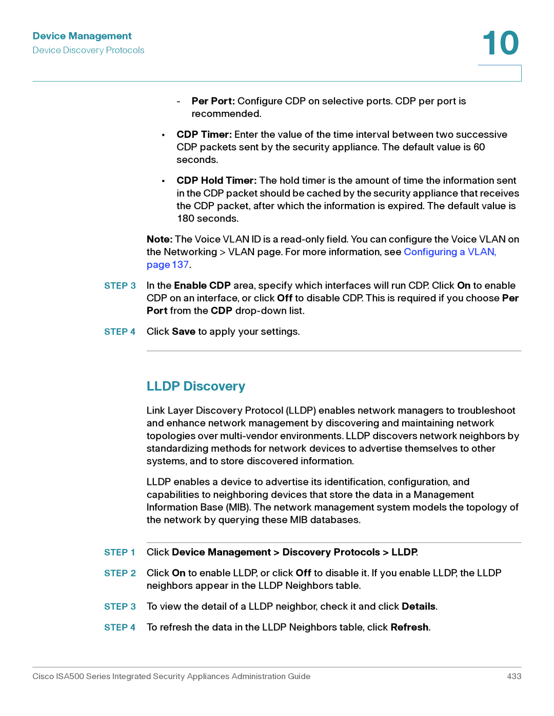 Casio ISA550WBUN3K9 manual Lldp Discovery, Click Device Management Discovery Protocols Lldp 