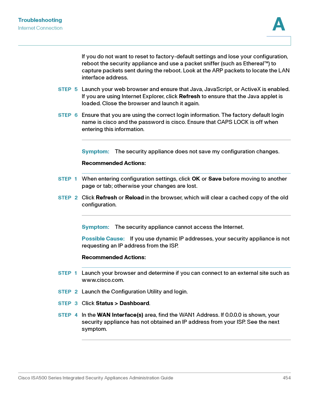 Casio ISA550WBUN3K9 manual Troubleshooting, Click Status Dashboard 